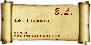 Baki Lizandra névjegykártya